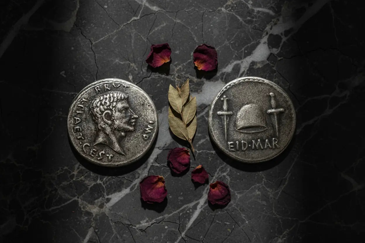 Eid Mar Brutus Denarius Roman coin both faces Ides of March Julius Caesar assassination collectible token