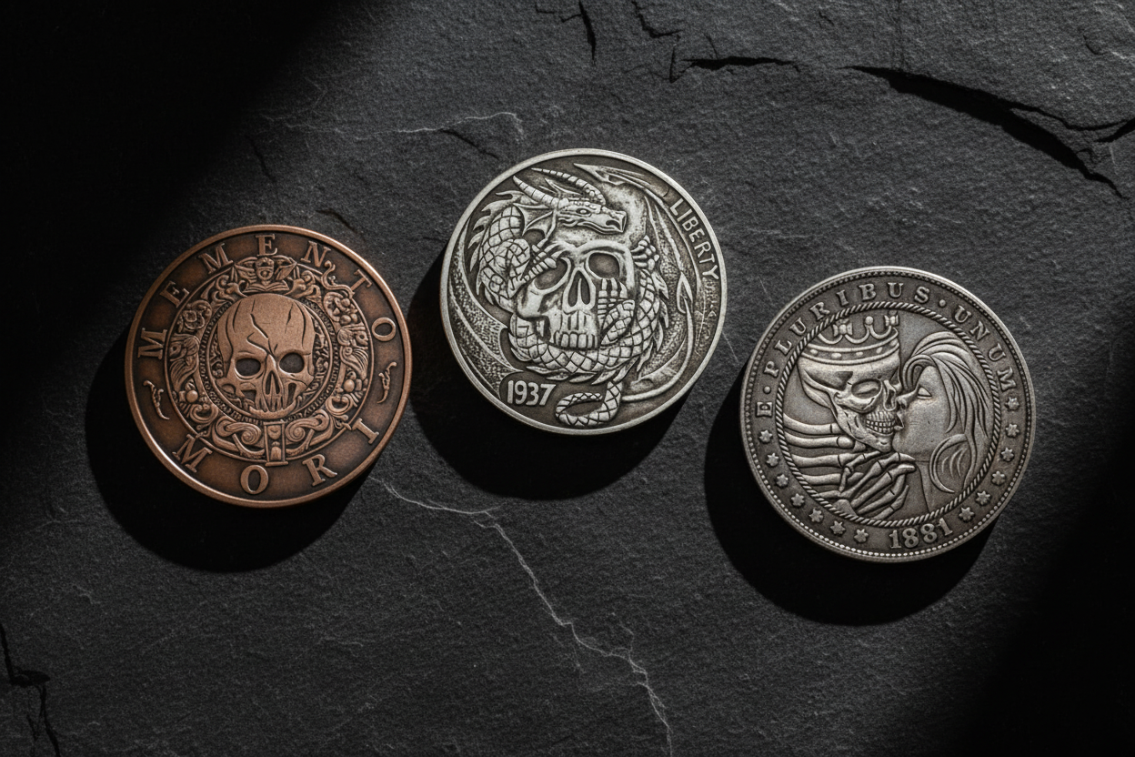 Gothic Coins: Skull Hobo Nickels & Memento Mori Collectibles