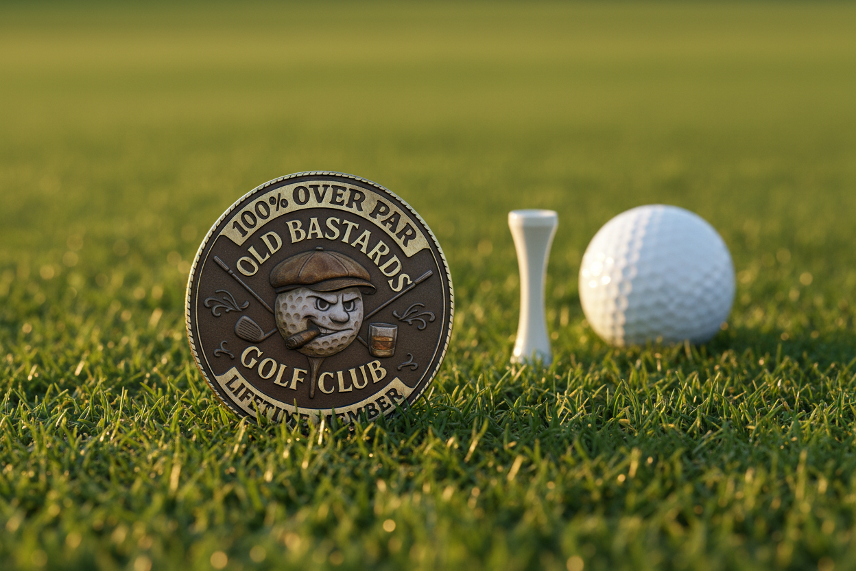 Old Bastards Golf Club Lifetime Member collectible coin funny golf gift for him