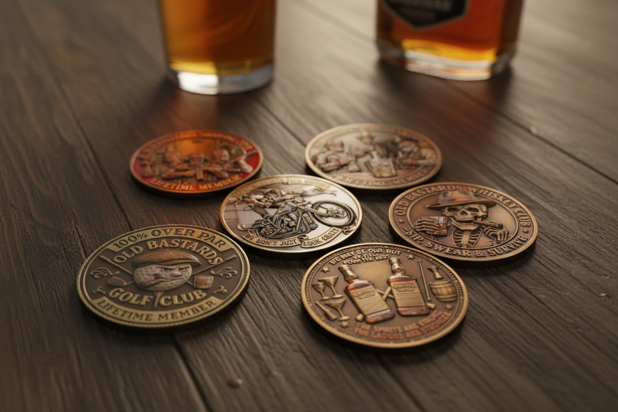 Old Bastards Lifetime Member collectible coin set retirement gift for him