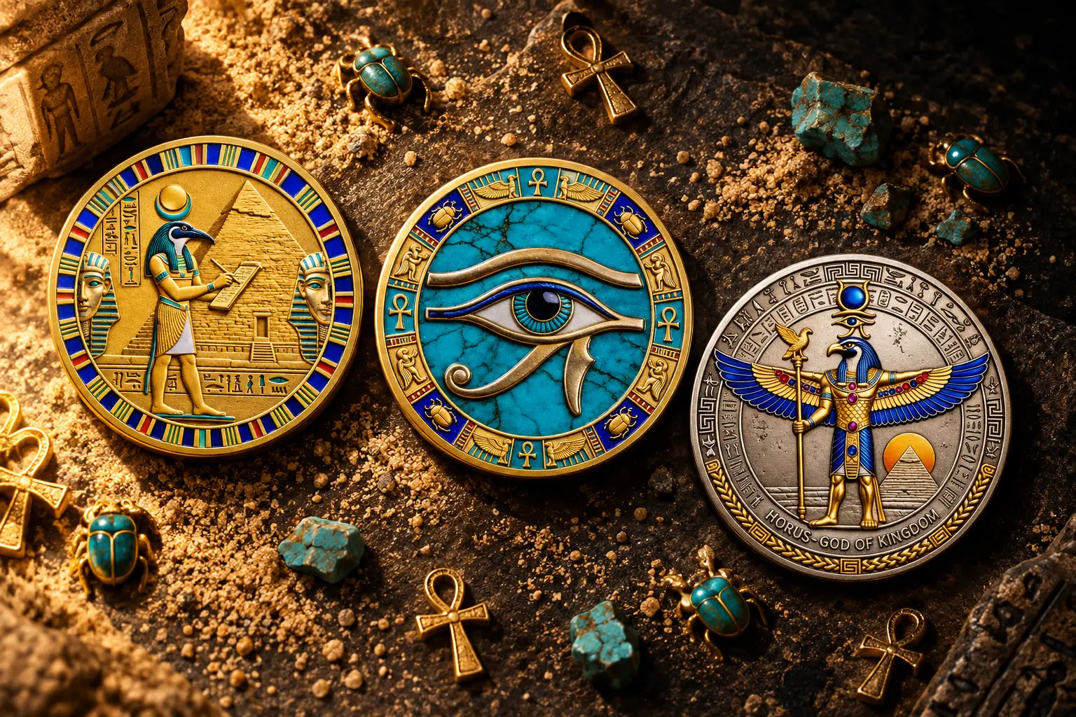 Egyptian Gods Coin Collection – Thoth, Horus and the Eye of Horus Explained