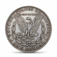 1902 Medusa Morgan Dollar reverse with skeleton eagle, visible ribcage, radiating sunburst lines, In God We Trust, United States of America text, 40mm diameter