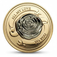 All My Love rose coin commemorative collectible 3D flower gold silver romantic Valentine anniversary love collectible token available at One More Coin store

