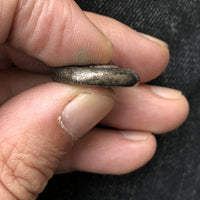 Ancient Roman Emperor Hadrian coin held in hand showing actual size and detail - antique silver finish 50g