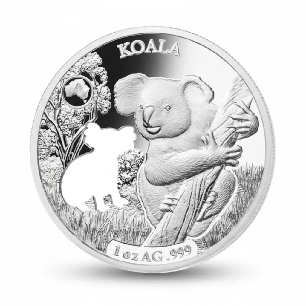 Australian koala collectible coin eucalyptus tree wildlife nature coin gift for collectors available at One More Coin store
