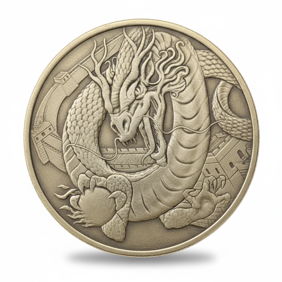 Azure Dragon coin collectible Chinese mythology celestial guardian Four Symbols dragon Eastern culture gift for collectors available at One More Coin store
