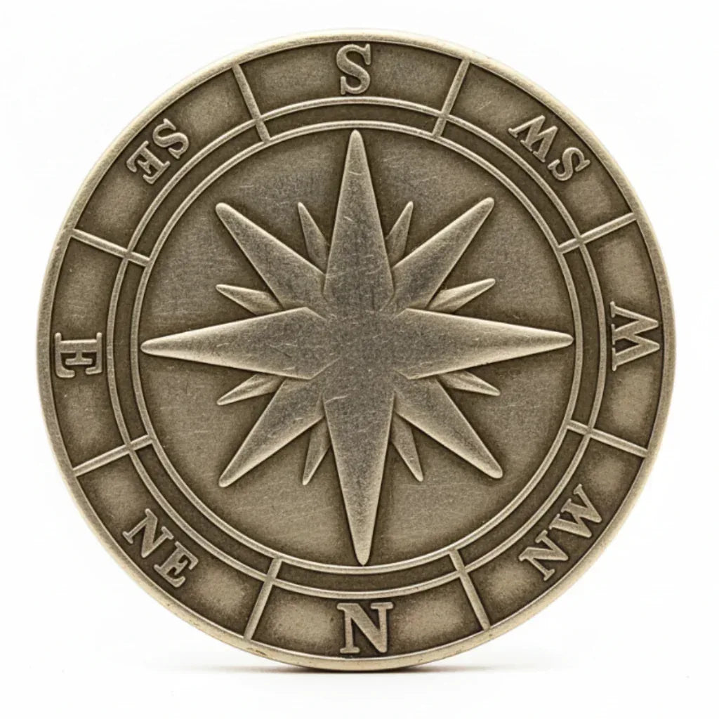 Coin 8 Point Compass Rose Navigation Coin – Collectible – Onemorecoin