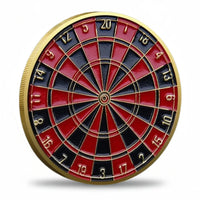 Dartboard coin gold finish red board darts game novelty collectible gift for collectors available at One More Coin store
