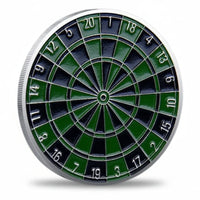 Dartboard coin reverse green board darts game novelty collectible token
