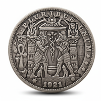 Egyptian scene Morgan Dollar hobo coin collectible deities sphinxes Eye of Horus ankh pyramids ancient Egypt silver-plated gift for collectors available at One More Coin store
