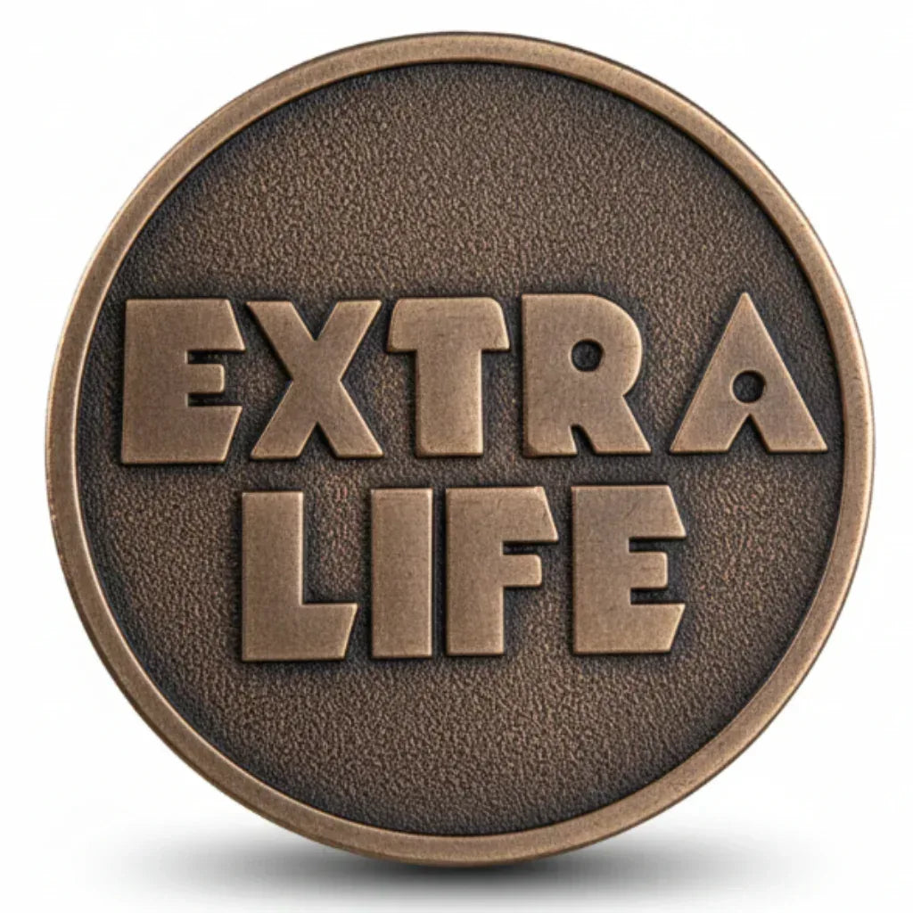 Extra Life liberty coin commemorative collectible second chances freedom gaming inspirational novelty collectible token available at One More Coin store
