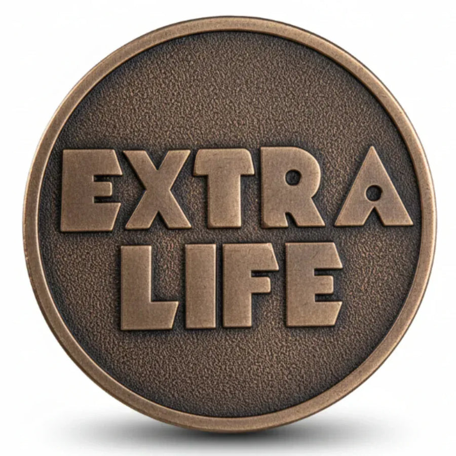 Extra Life liberty coin commemorative collectible second chances freedom gaming inspirational novelty collectible token available at One More Coin store
