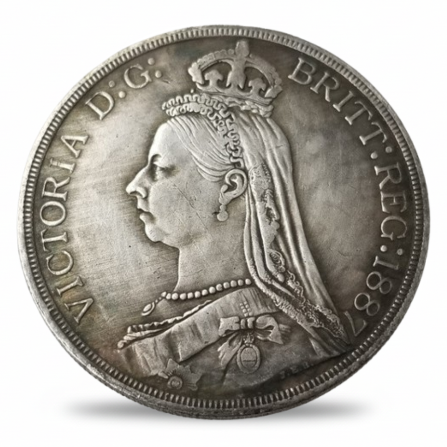 1887 Queen Victoria Jubilee Head crown collectible coin obverse portrait antique silver finish available at One More Coin store

