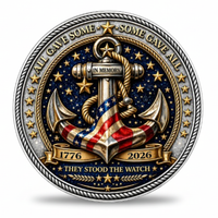 Guardians of the Sea US Navy commemorative collectible coin memorial anchor Stars and Stripes all gave some some gave all they stood the watch
