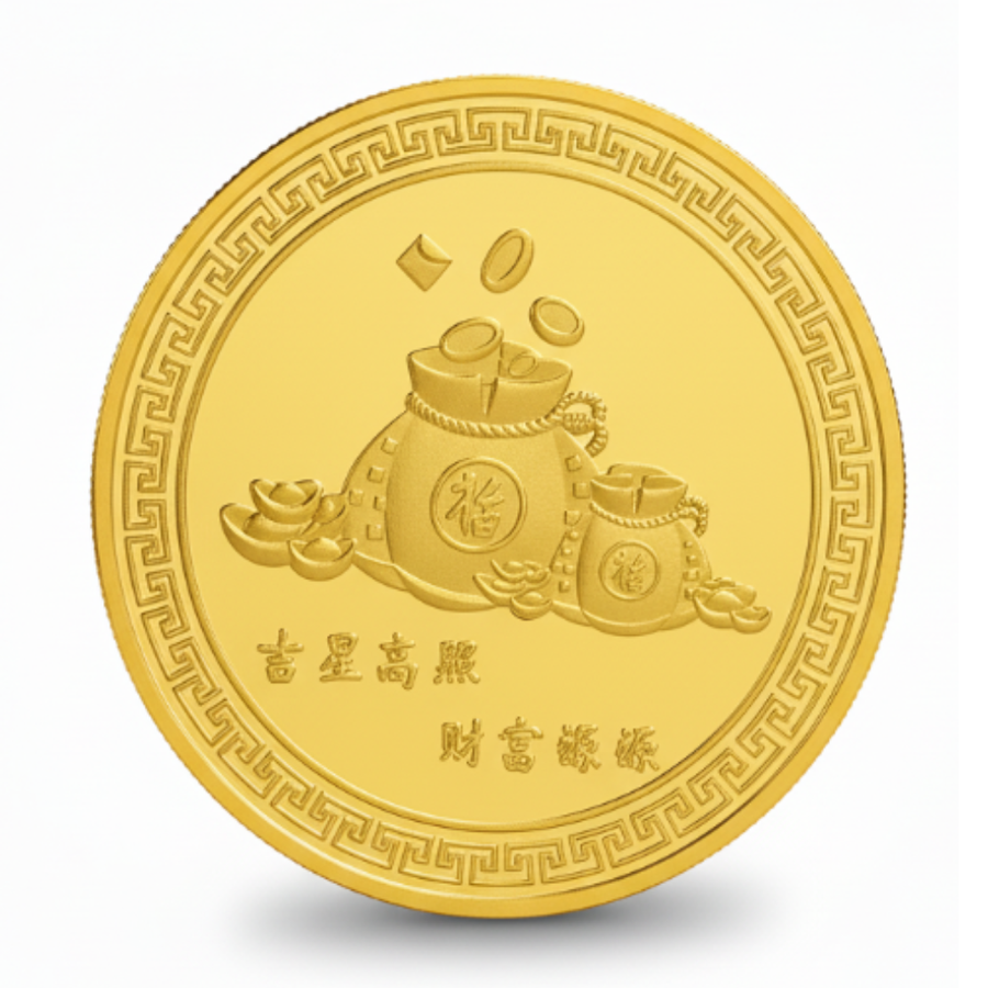 Japanese Lucky Cat Maneki-neko coin reverse Chinese prosperity symbols fortune wealth novelty collectible token
