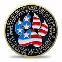 K9 canine coin reverse American flag paw print protector of law enforcement guardians of the night collectible token
