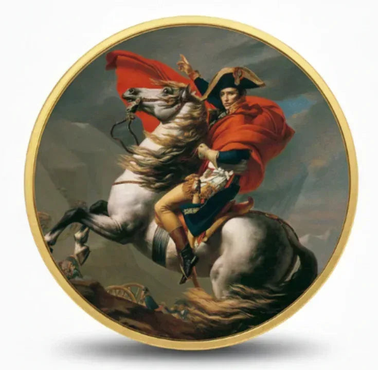 Napoleon Crossing the Alps commemorative collectible coin token historical Napoleon Bonaparte coin gift for collectors available at One More Coin store
