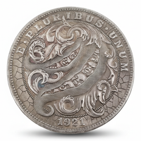 Octopus coin with flowing tentacles and eagle reverse 1921 carved marine art available at One More Coin store
