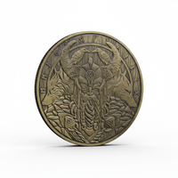 Iron Norse coin featuring Odin with ravens Huginn Muninn wolves Geri Freki and runes