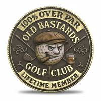 Old Bastards Golf Club coin commemorative collectible grumpy golf ball 19th hole beer whiskey cigar funny golf novelty collectible token available at One More Coin store
