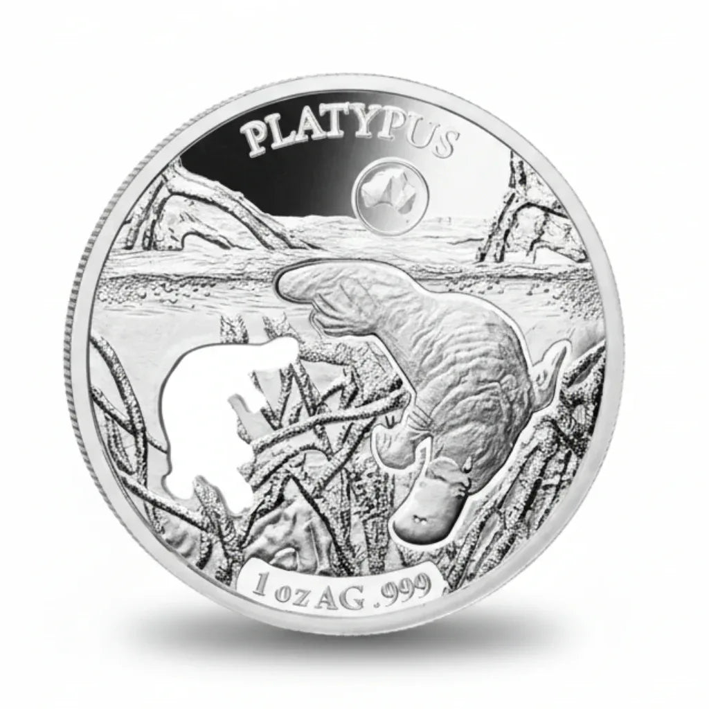 Platypus collectible coin Australian wildlife underwater habitat unique animal coin gift for collectors available at One More Coin store
