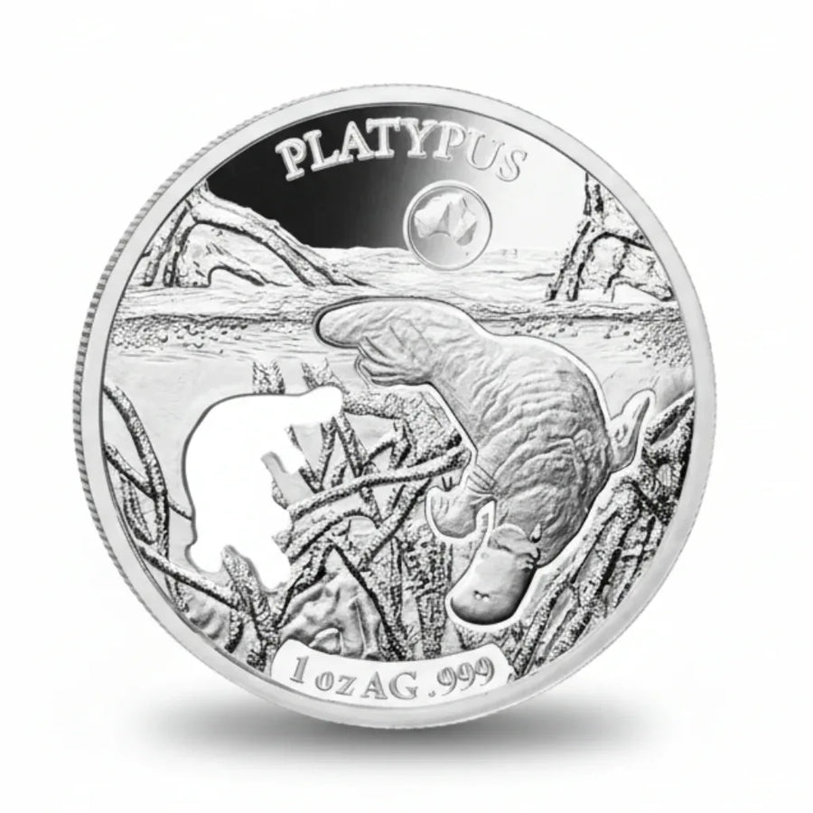 Platypus collectible coin Australian wildlife underwater habitat unique animal coin gift for collectors available at One More Coin store
