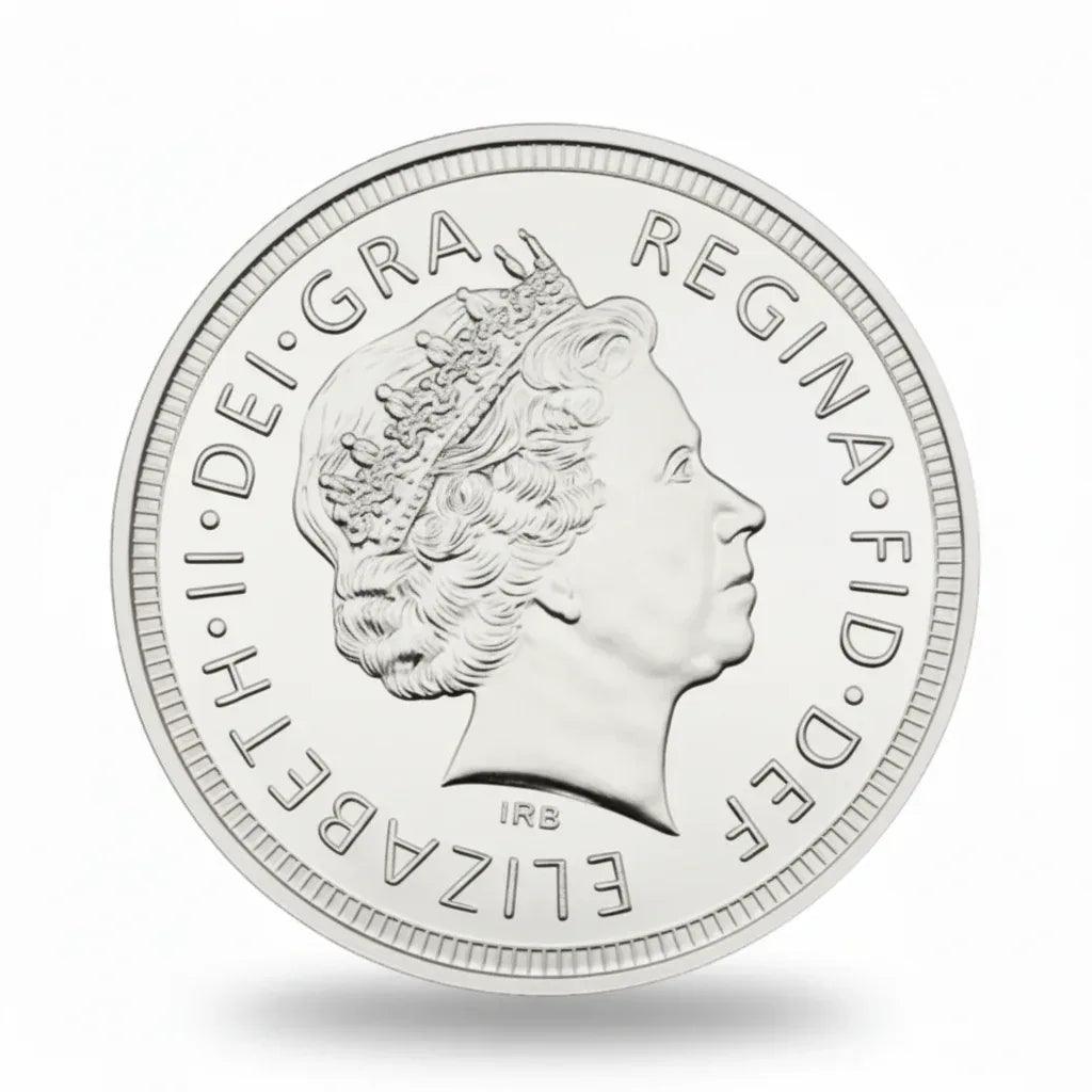 Queen Elizabeth silver collectible coin token royal portrait British monarchy commemorative gift for history collectors
