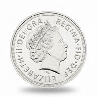 Queen Elizabeth silver collectible coin token royal portrait British monarchy commemorative gift for history collectors
