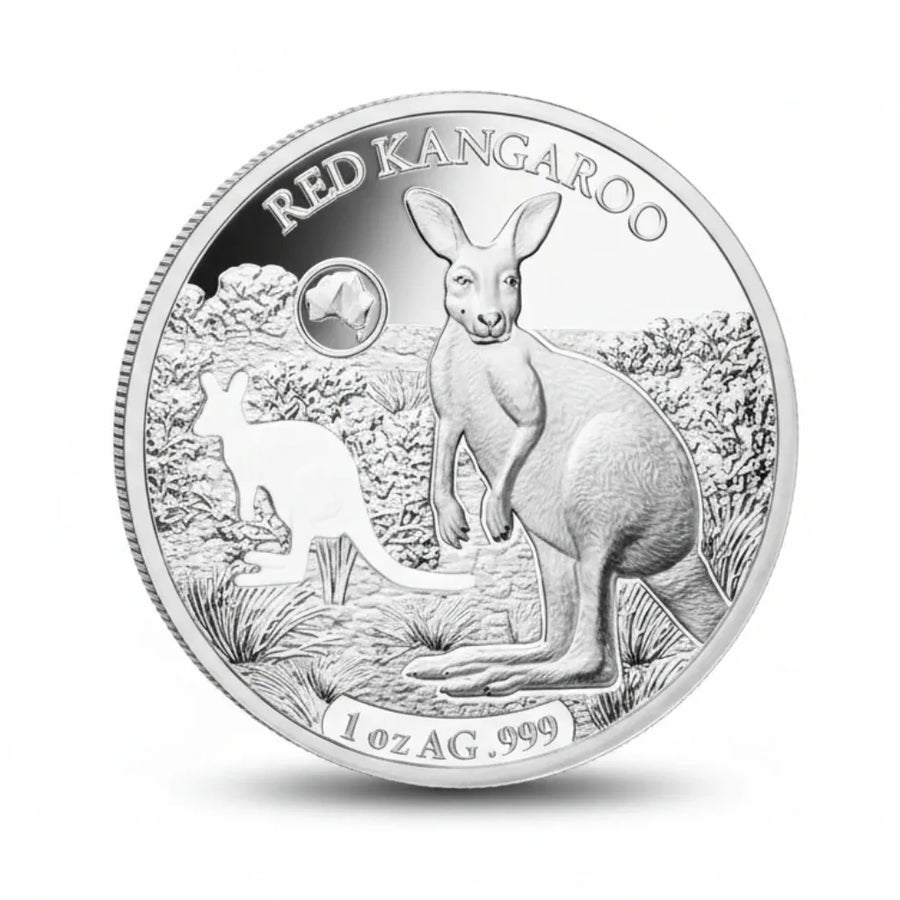 Red kangaroo collectible coin Australian wildlife outback marsupial coin gift for collectors available at One More Coin store
