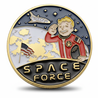 United States Space Force coin gold commemorative collectible astronaut salute American flag spacecraft military Space Force collectible token available at One More Coin store
