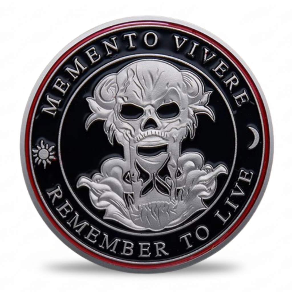 Memento Mori & Memento Vivere Skull Coin – Gothic Collectible Token