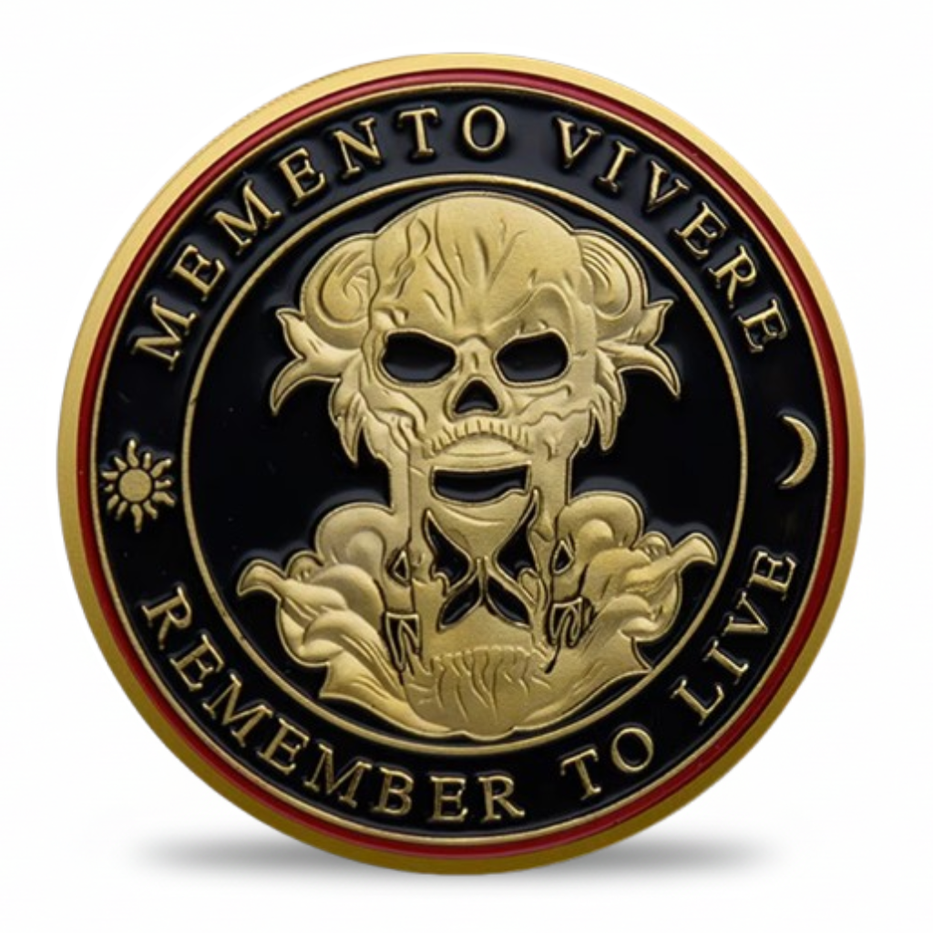 Memento Mori & Memento Vivere Skull Coin – Gothic Collectible Token
