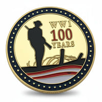 WWI Armistice Day 100th anniversary coin commemorative collectible 1918-2018 Great War soldiers remembrance military collectible token available at One More Coin store
