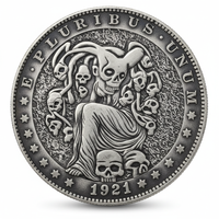 Warlock serpent crown coin with coiling snakes and skulls 1921 carved occult art available at One More Coin store
