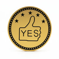 YES NO decision coin commemorative collectible thumbs up thumbs down novelty decision-making fun collectible token available at One More Coin store
