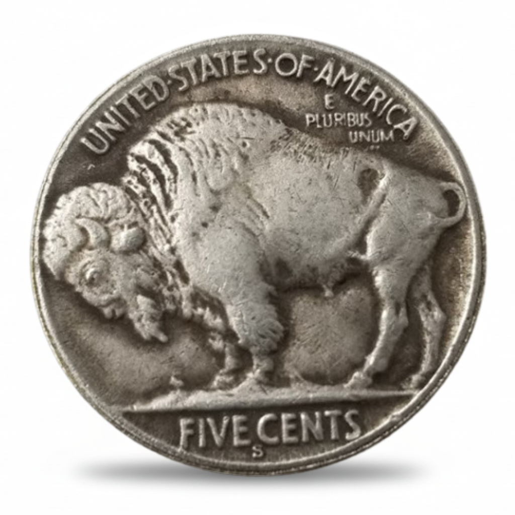 Alien hobo nickel coin buffalo reverse side sci-fi collectible token
