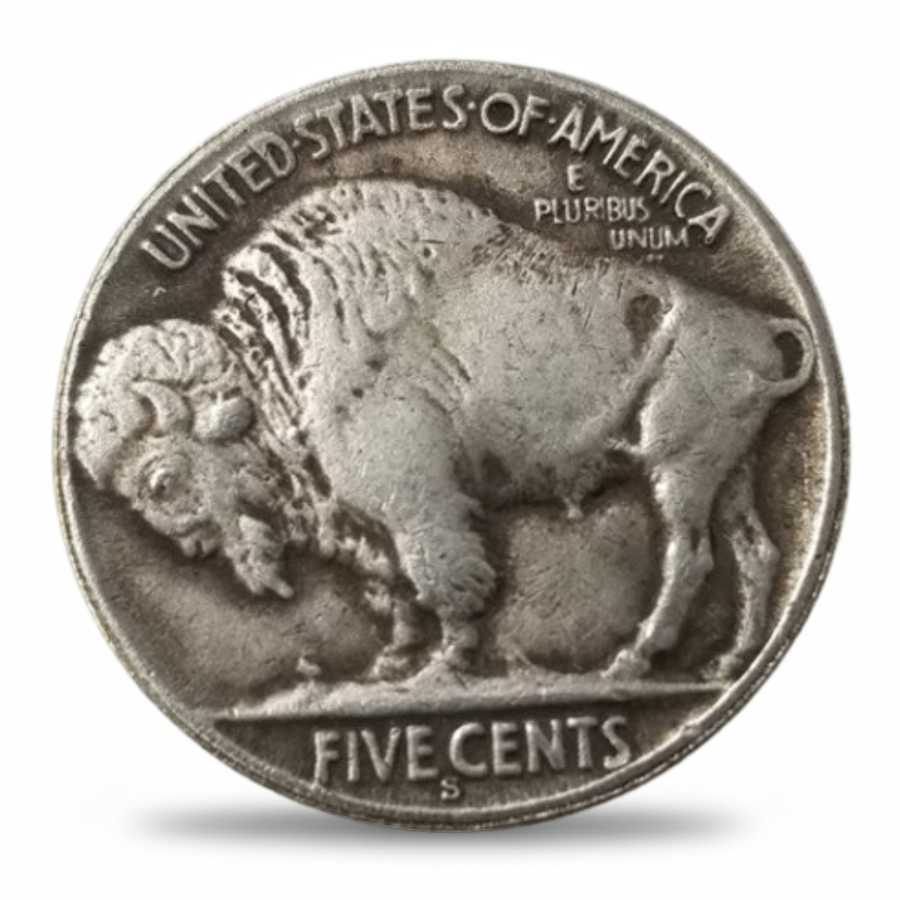 Alien hobo nickel coin buffalo reverse side sci-fi collectible token
