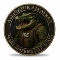 Alligator Alcatraz collectible coin dark finish alligator in ICE vest Make America Safe Again inscription novelty collectible token
