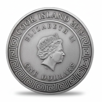 Amaterasu sun goddess coin reverse Queen Elizabeth II Cook Island collectible token
