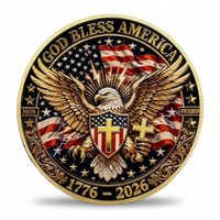 God Bless America eagle collectible coin token reverse bald eagle gold cross American shield faith freedom 1776 to 2026
