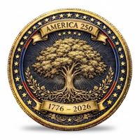 America 250 Tree of Liberty commemorative collectible coin gold oak tree 1776 to 2026 anniversary available at One More Coin store

