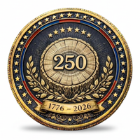 America 250 collectible coin token reverse 250 tree rings laurel wreath 1776 to 2026 anniversary design
