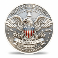 America 250 Semiquincentennial coin bald eagle E Pluribus Unum Liberty Bell 1776 2026 patriotic commemorative collectible token
