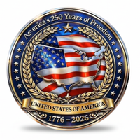 America 250th anniversary collectible coin US flag map 1776-2026 gold finish available at One More Coin store
