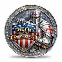 America 250 Years of Freedom 1776 2026 knight guardian patriotic collectible coin antique silver available at One More Coin store
