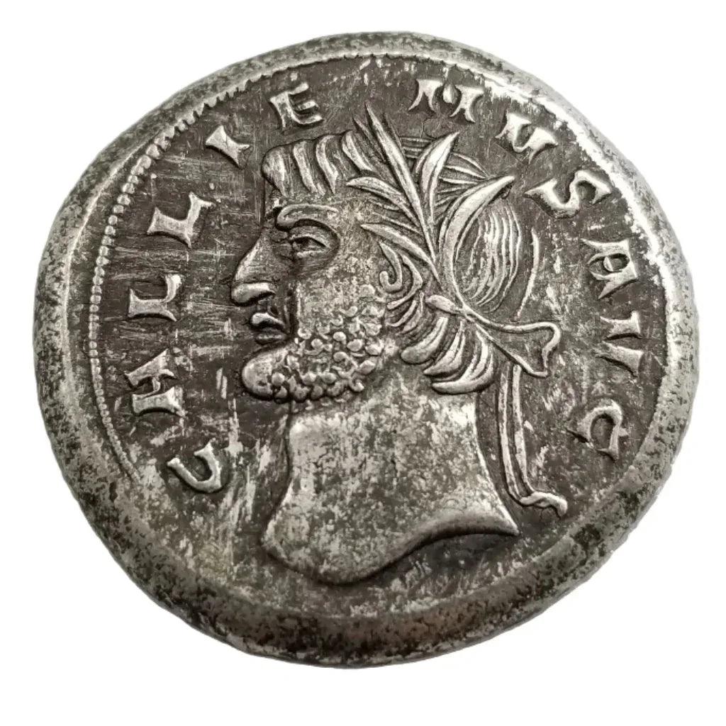Ancient Roman Philip I Felicitas commemorative collectible coin Emperor Philip the Arab radiate crown bearded portrait antique silver historical coin gift for collectors available at One More Coin store
