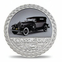 Black 1920s touring sedan classic car collectible coin vintage automobile memorabilia
