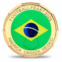 Brazil flag Football Feast 2026 commemorative collectible coin FIFA World Cup collectible token
