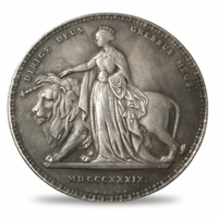 British 1839 Una and the Lion Crown collectible coin size 41mm measurement display collectible token
