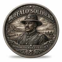 Buffalo Soldiers Honor Service Legacy commemorative collectible coin military tribute gift for collectors available at One More Coin store